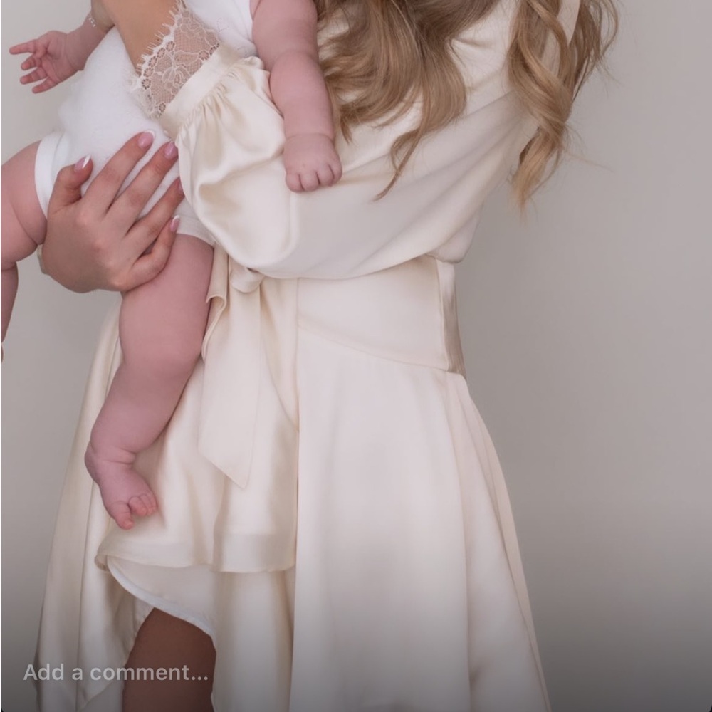 lovers & friends off white wrap dress